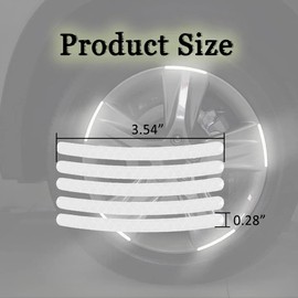 20 Pcs Car Wheel Hub Reflective Sticker, Reflective Wheel Rim Stripe Decal Sticker, Night Reflective Safety Decoration Strip for Cars, Trucks, Motorcycle (White)