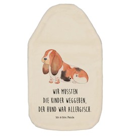 Mr. & Mrs. Panda Hot Water Bottle Dog Basset Hound - Gift, Children's Hot Water Bottle, Pet, Hot Water Bottle Cover, Hot Water Bottle with Cover, Heat Cushion, Grain Cushion, Wauwau, Dog Motif