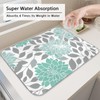 Green Floral Dish Drying Mat, 18"x24" Ultra Water Absorbent Microfiber