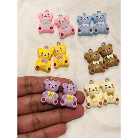 The Slippery Pearl 12 PCs Gummy Bear Charms Candy Pendants Assorted Lot Wholesale Findings Bulk