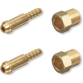 Argon Nut & Nipple x 1/4" Hose Barb, Mig Tig Welding Fitting Inert Gas, 2 Sets