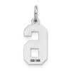 Unbranded 14K White Gold Small Satin Number 6 Charm