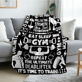 REETOOK Gym Gifts Blanket for Gym Lovers, Soft Flannel Workout Fitness Gifts Throws for Men, Birthday Gift Blanket for Gym Lovers, Soft Warm Throw Blanket for Couch, Gifts for Fathers Day 50x60