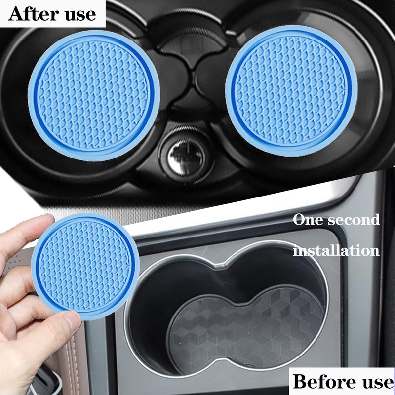 Sodcay 4 PCS Car Cup Holder Coaster, 2.75In PVC Anti