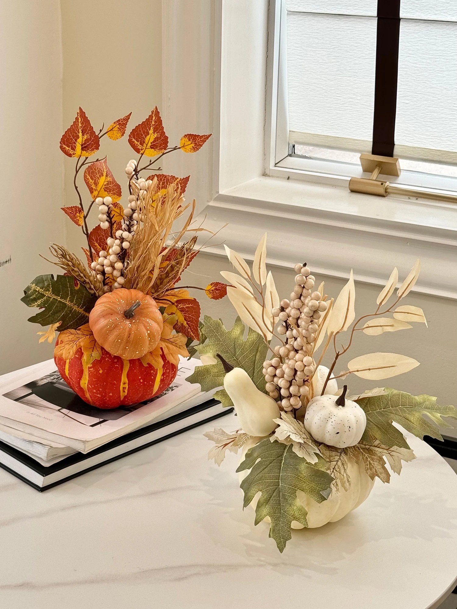 Vellure Pumpkin Fall Decor – Realistic Autumn Foliage and Ornaments, Harvest Festival Home and Party Display