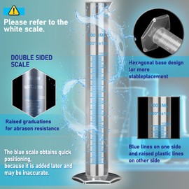 Plastic Graduated Cylinder and Plastic Beakers Set - Beakers 50ml 100ml 250ml 500ml 1000ml, Graduated Cylinder 10ml 25ml 50ml 100ml, Ideal for Home and School Science Lab