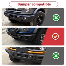 Linskip for Capable Steel Bumper Tow Hook Covers Fit for 2021-2024 Ford Bronco Accessories, Tow Hook Rubber Sleeve Protectors for Bronco Exterior Accessories(Red)