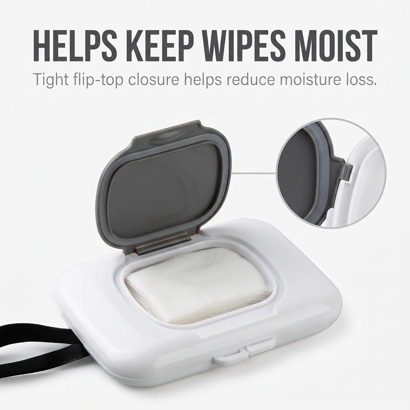 Travel Wipes Case, Wipe Dispenser, Portable Refillable Wipe Container,Reusable Travel