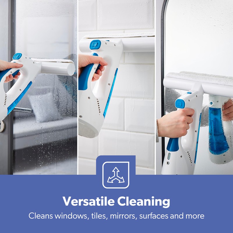 GEEPAS Cordless Window Vacuum - Portable 3-in-1 Window Vacuum -