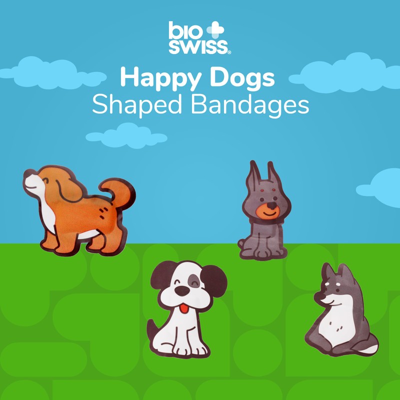 BioSwiss Bandages, Dog Shaped Self Adhesive Bandages, Latex Free Sterile