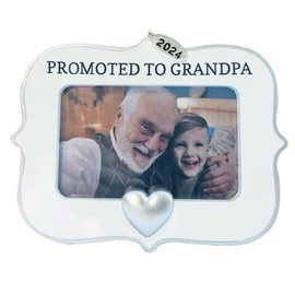 Twisted Anchor Trading Company 2024 Grandpa's First Christmas Ornament Picture Frame - Grandpa Ornament, New Grandpa Gift Idea - Easy to Personalize at Home - Comes in a Gift Box for Giving