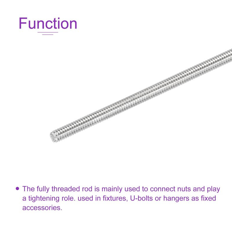 DMiotech M2x250mm Full Thread Rod 304 Stainless Steel Right Hand