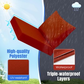 Basic Beyond Deep Seat Patio Cushions, 24x24 Outdoor Chair Cushions for Patio Furniture with Removable Cover, Patio Furniture Cushions with Ties and Handle, Brick Red