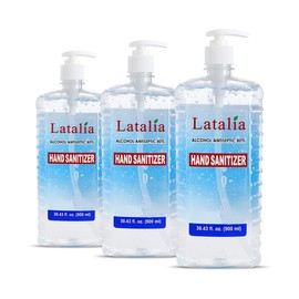 Latalia Latalia Hand Sanitizer - Pack of 3 Travel Hand Sanitizers - Unscented Mini Clean Scent Non-Drying Moisturizing Gel (900ml, 30 fl oz)