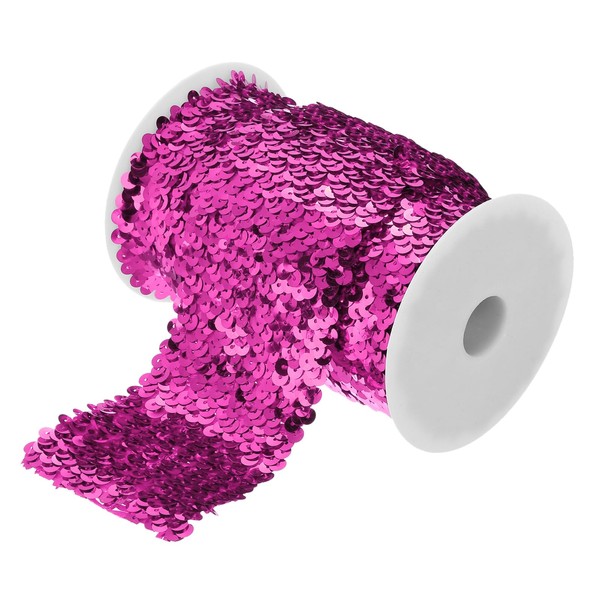 sourcing map 5.5 Yards 3 Inch Elastic Sequins Trim 3