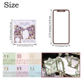 Vintage Scrapbook Frames Scrapbook Stickers Hollow Flower Colorful Window Frame Stickers for Journaling Supplies Collage Decorative Paper Frames for Scrapbooking Sticker Junk Journal Supplies