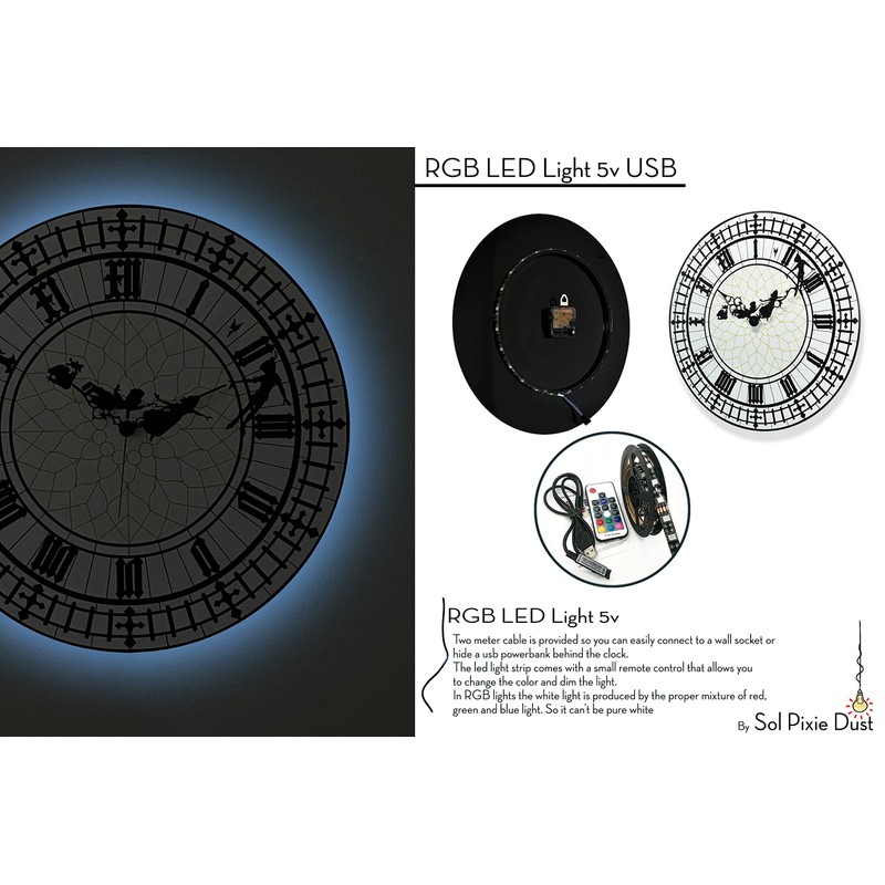 Reverse Wall Clock - Alice Clock - Mad Hatter -