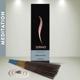 Sermo Premium 24 Incense Sticks Hand Rolled Low Smoke Perfect for Aromatherapy, Meditation, Relaxation, Positivity, Calming (Meditation)