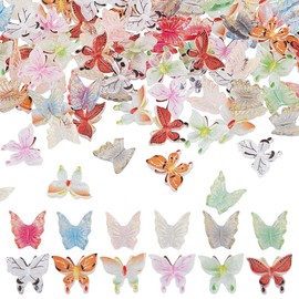 HOBBIESAY 120Pcs 12 Styles Mini Resin Butterflies Colorful Butterfly Miniature Dollhouse Accessories Handmade Tiny Butterfly Decorations for DIY Fairy Garden Dollhouse Micro Landscaping Decoration