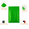 Flat Resealable Mylar Zipper Seal Lock Matte Green with Translucent