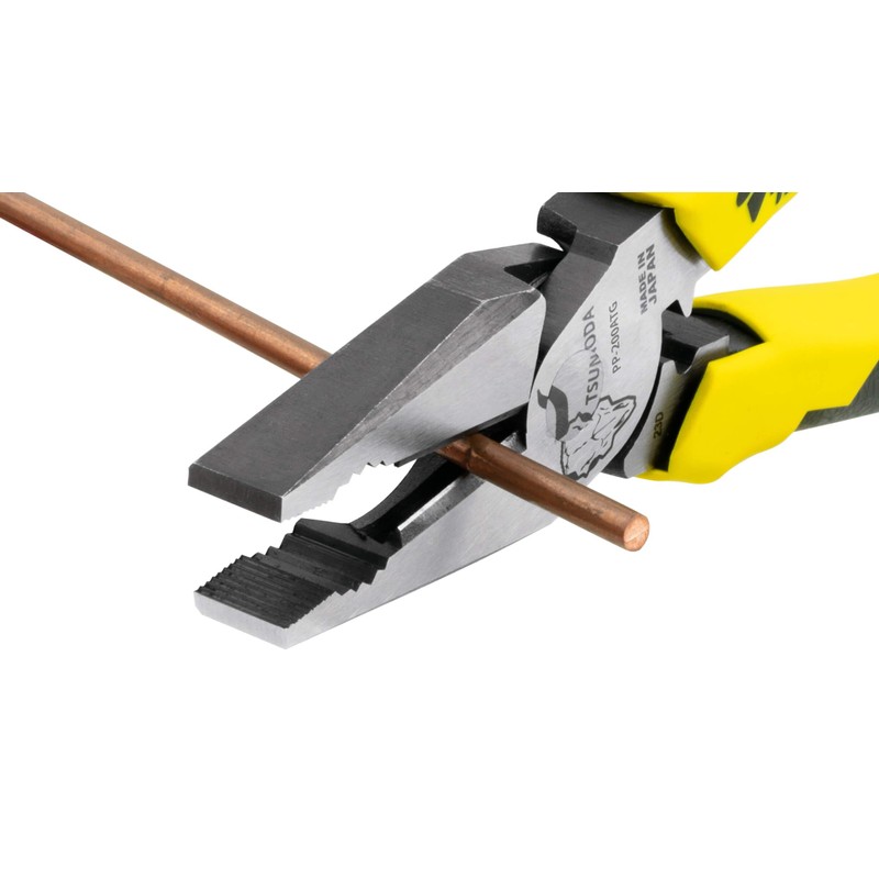Tsunoda PP-200ATG, High-Leverage Combination Pliers for Electricians 8-inches (200mm), Heavy