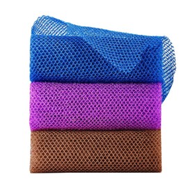 Nicear 3PCS African Net Sponge 80 x 30 cm African Net Exfoliating Sponge African Exfoliating Net African Body Scrub Net Back Scrubber