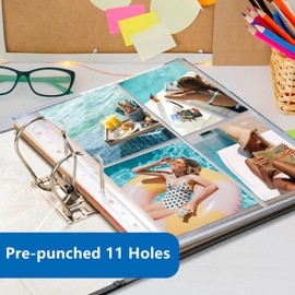 50 Pack Photo Sleeves Holds 400 3.5"x5" Photos, Clear Photo Page Protector for 3 Ring Binder, Double-Sided Photo Album Refill Pages Photo Pockets Photo Sleeves Binder Sheets