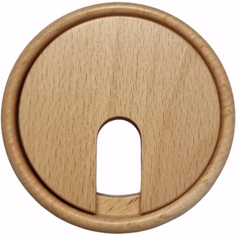 Gedotec Cable guide maple wood lacquered plain, 2 pieces round