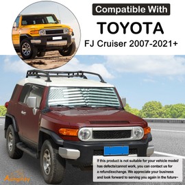 Aunginsy Front Windshield Sunshade Compatible with Toyota FJ Cruiser 2007-2021 Car Windshield Sunshades Foldable Reflective Sun Visor for UV Rays & Sun Heat Protection Car USA Flag Pattern Accessories