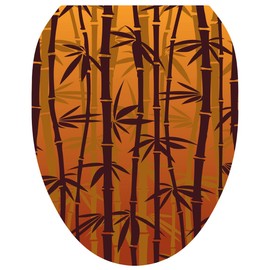 Toilet Tattoos, Toilet Seat Cover Decal,Bronzed Bamboo, Size Elongated