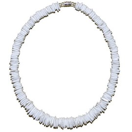 Native Treasure 13" Mens and Womens ANKLET, Tropical Summer Jewelry From the Philippines, White Rose Clam Chips Ark Shells