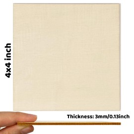 RMSPO 50 Pcs Wood Squares,4 x 4 Inch Unfinished Wood Crafts Woodsheet for Wooden DIY Ornaments Scrabble Tiles Engraving Home Decorations