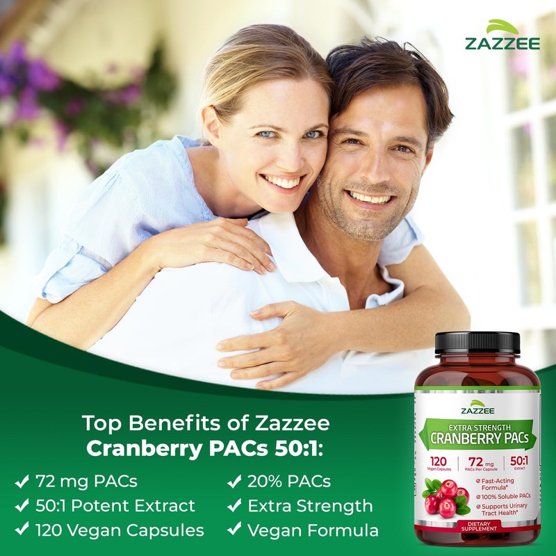 Zazzee Cranberry PACs, 72 mg PACs per Capsule, 2X Strength,