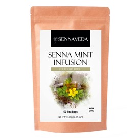 Sennaveda Senna Mint Infusion – 50 Tea Bags| Made with Senna and Mint leaves | Herbal Tea | Digestive health | Detox tea | Detox cleanse | Laxatives | Senna tea for constipation