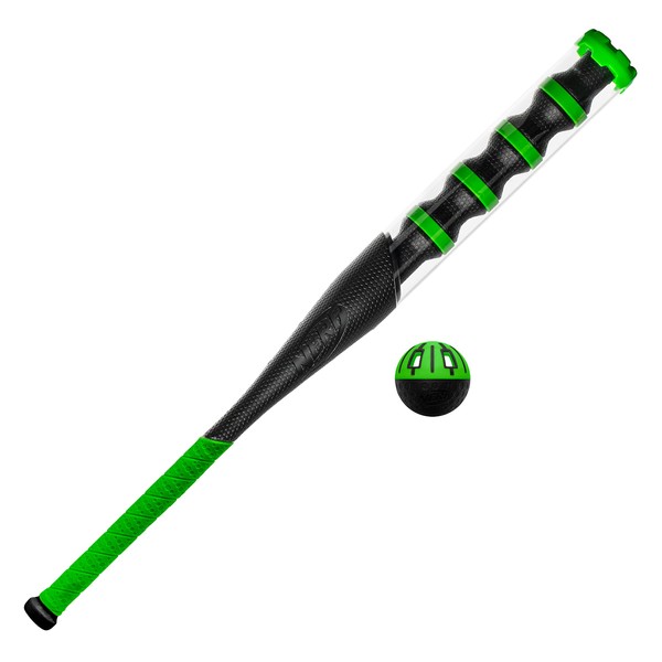 NERF Power Blast Kids Baseball Bat and Ball Set - Kids Plastic Baseball Bat with Extra Grip and Power Bands - Official NERF Plastic Baseball Set