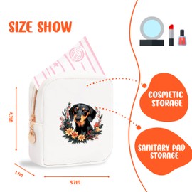 BJDAMAI Dachshund Mini Makeup Bag, Dachshund Gift For Women Girls, Cute Portable Zipper Pouch Cosmetic Bag For Teen Girls Kids, Small Storage Bag For Sanitary Pad, Period napkin bag!