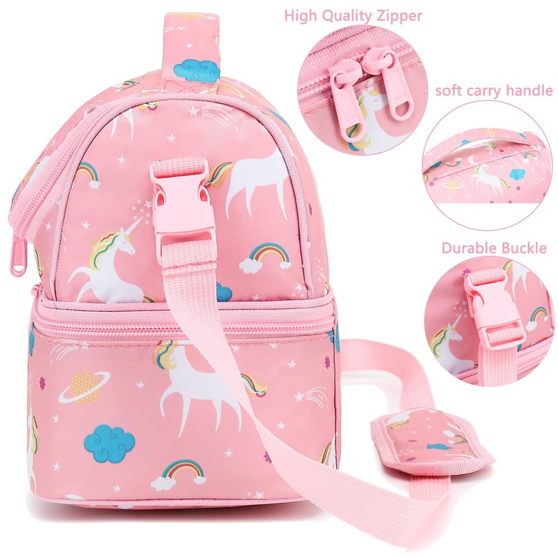 FlowFly Kids Double Decker Cooler Insulated Lunch Bag Large Tote