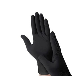 Vivid Powder Free Disposable Nitrile Gloves -100 Pack, Black Medical Exam Gloves NiteSafe (Large)