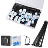 Strong Back-Glue Self Adhesive Cable Zip Tie Mounts Kit -