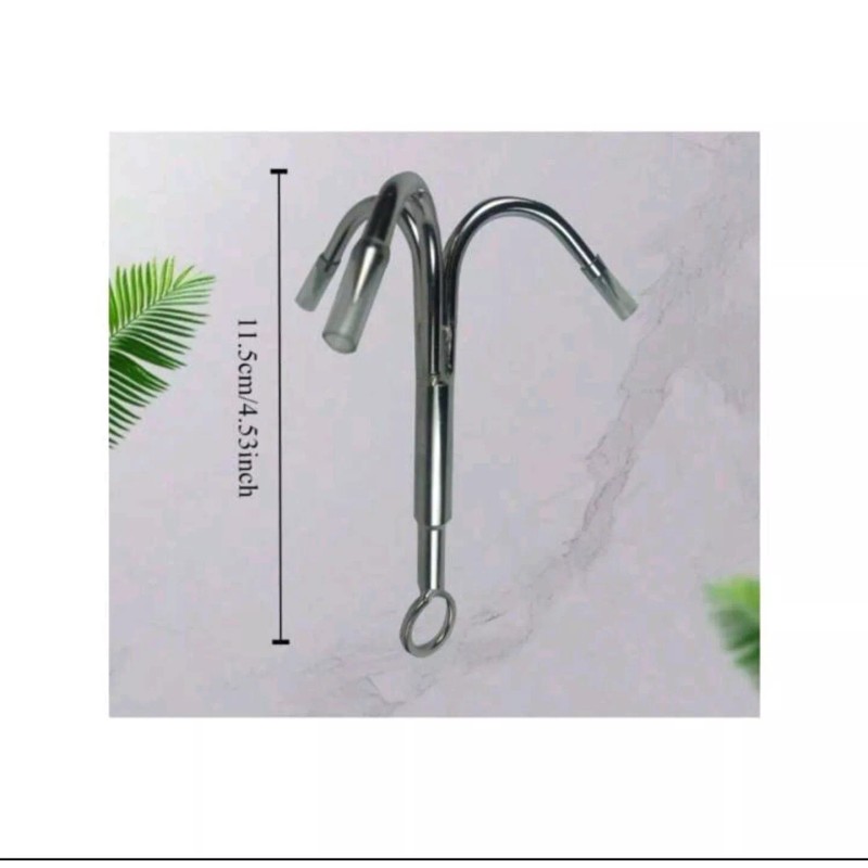Cyfie Grappling Hook Grapnel Hook, 3-Claw Stainless Steel Tree Assorted