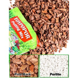 TOYPOPOR Orchid Potting Mix, (6 Quarts)Orchid Bark With Perlite, Potting Soil Medium for Plant Indoor, Pine Bark Wood Chips for Houseplant Fast Drainage, Water Retention, Air Flow and Root Ventilation