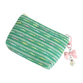 SUSOYAOCHEN Makeup Bag Small Fabric Cosmetic Pouch Zipper Pouch Travel Cosmetic Bag Coin Purse Storage Pouch Bag Fabric for Women, Green