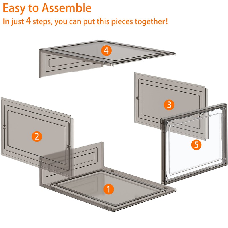 HOMIDEC Shoe Storage, 8 Pack Shoe Organizer Hard Plastic Shoe