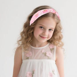 TIOSRU Pink Sequins Headbands for Girls, Glitter Rainbow Girls Headbands Cute Knotted Head Band for Women Teens Sparkle Girl Hair Accessories