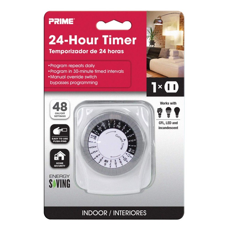 Prime Wire & Cable TNI2412 1-Outlet Push Pin Timer