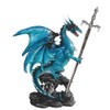 ICE ARMOR 8.75" H Blue Dragon with Sword Figurine Statue