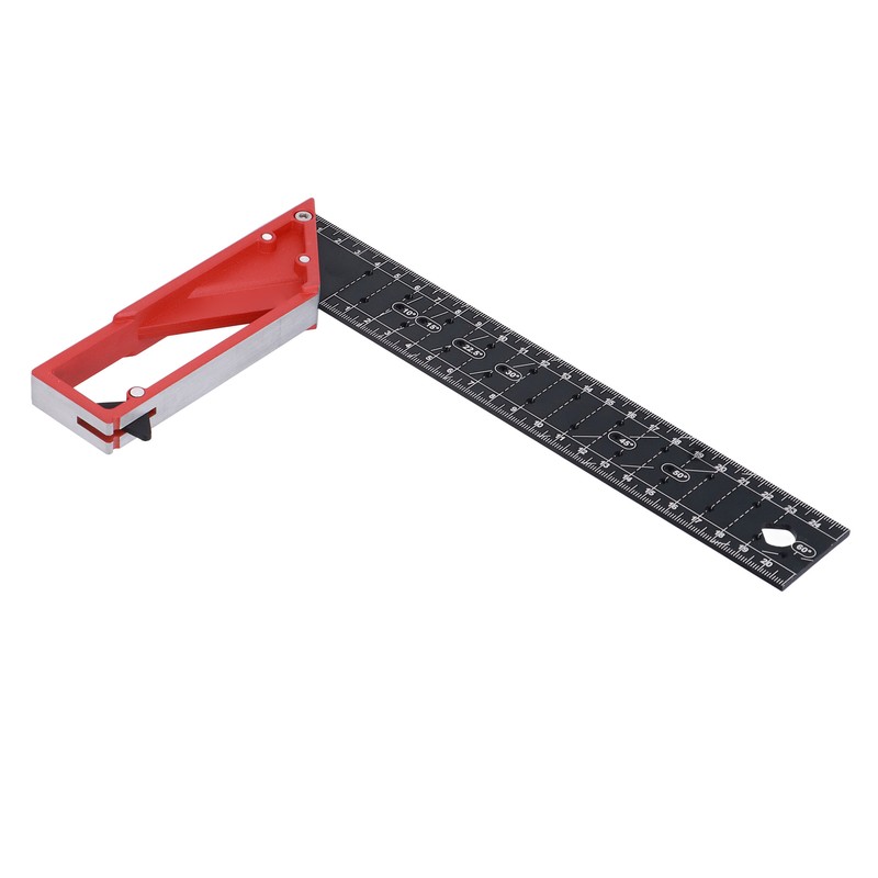 Woodworking Straight Angle Ruler 30° 45° 90° 3mm Thickness Adjustable