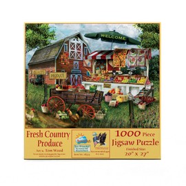 SUNSOUT INC - Fresh Country Produce - 1000 pc Jigsaw Puzzle by Artist: Tom Wood - Finished Size 20" x 27" - MPN# 28773