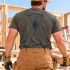 Heavy Duty X-Back Suspenders for Men – Adjustable 4-Hook Elastic