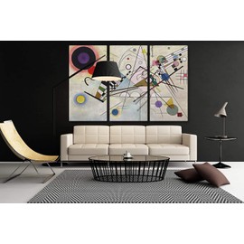 Wassily Kandinsky Composition VIII Canvas Art Wall Art Home Decor - Various Sizes (3 Pieces Large)